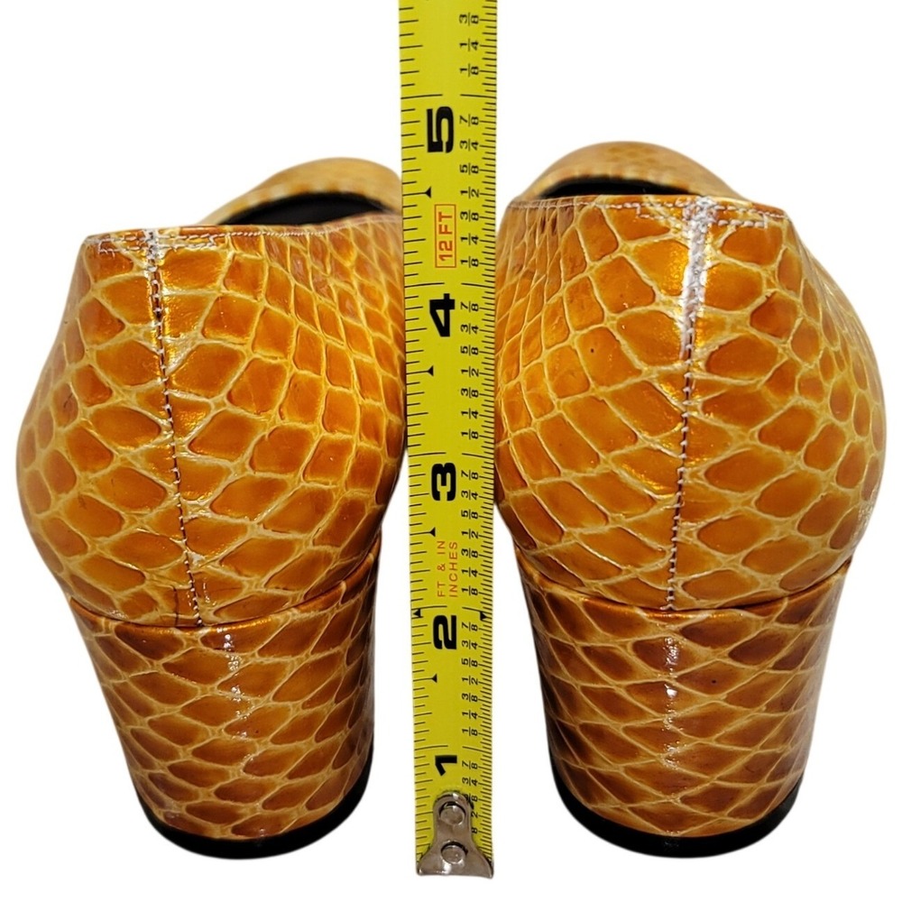 Vaneli Women's Orange Snake Square Toe Block Heel 9.5 Pumps Office Minimalist - Picture 5 of 10